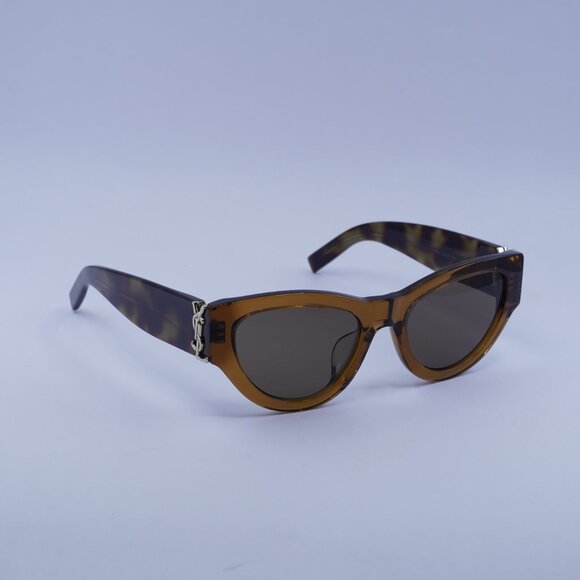 Saint Laurent SL M94/F 008 Sunglasses Brown/Havana Cat Eye Frame, Brown Lenses - Picture 5 of 12